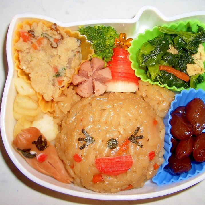 くまちゃん弁当！サンタ帽子！キャラ弁！クリスマス